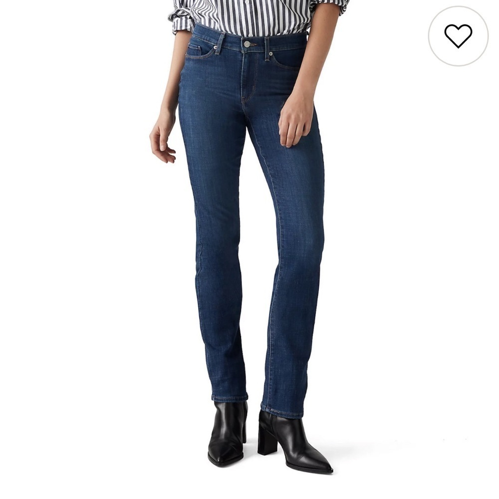 LEVI woman classic fit 5 pocket straight leg blue jeans - Picture 3 of 5